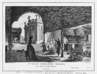 Fourth view of Trianon, taken in the French garden, engraved by Francois Denis Nee